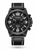 Curren 8314 Cronógrafo Hombre | Reloj Militar Elegante con Correa de Cuero
