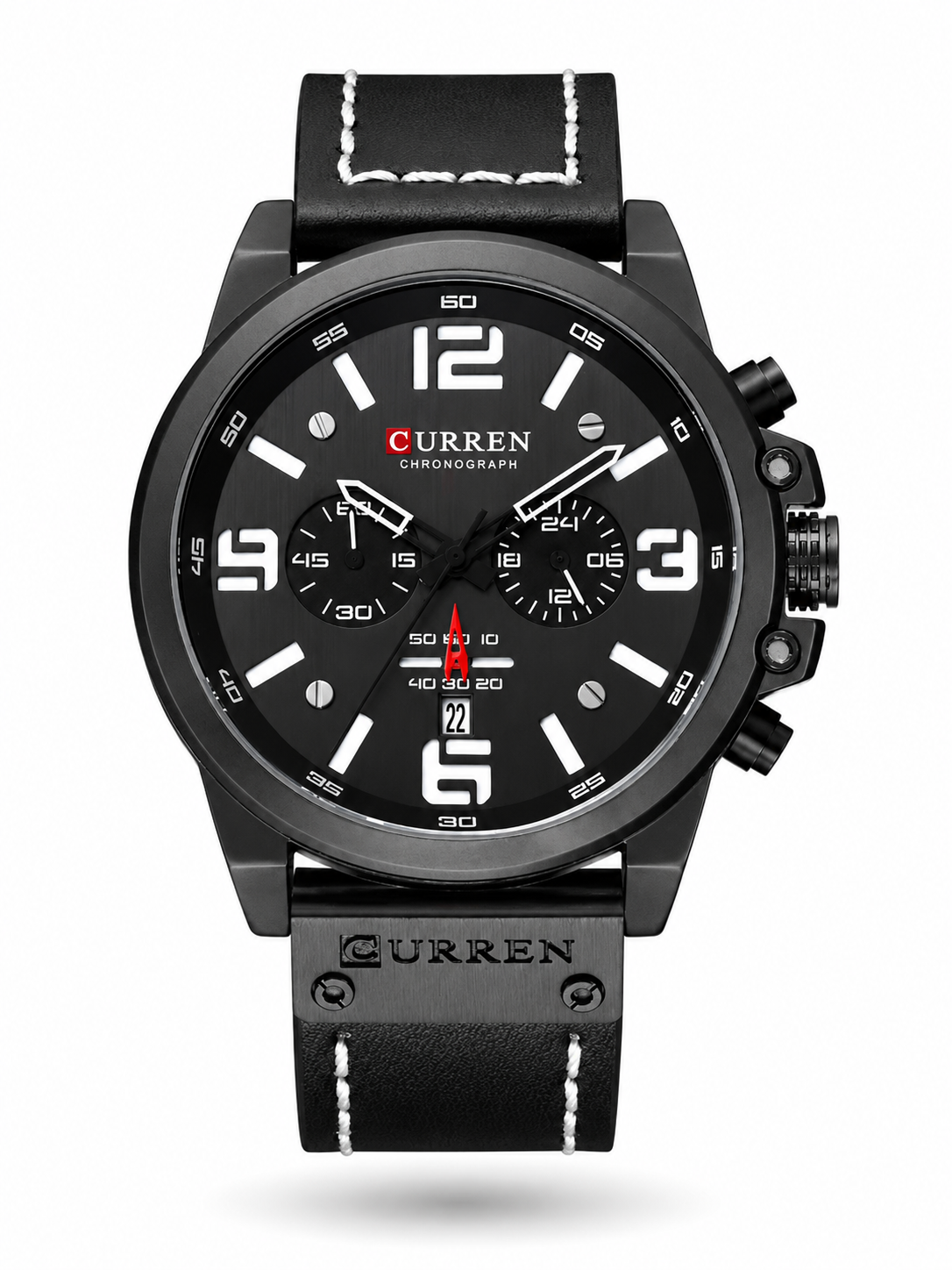 Curren 8314 Cronógrafo Hombre | Reloj Militar Elegante con Correa de Cuero