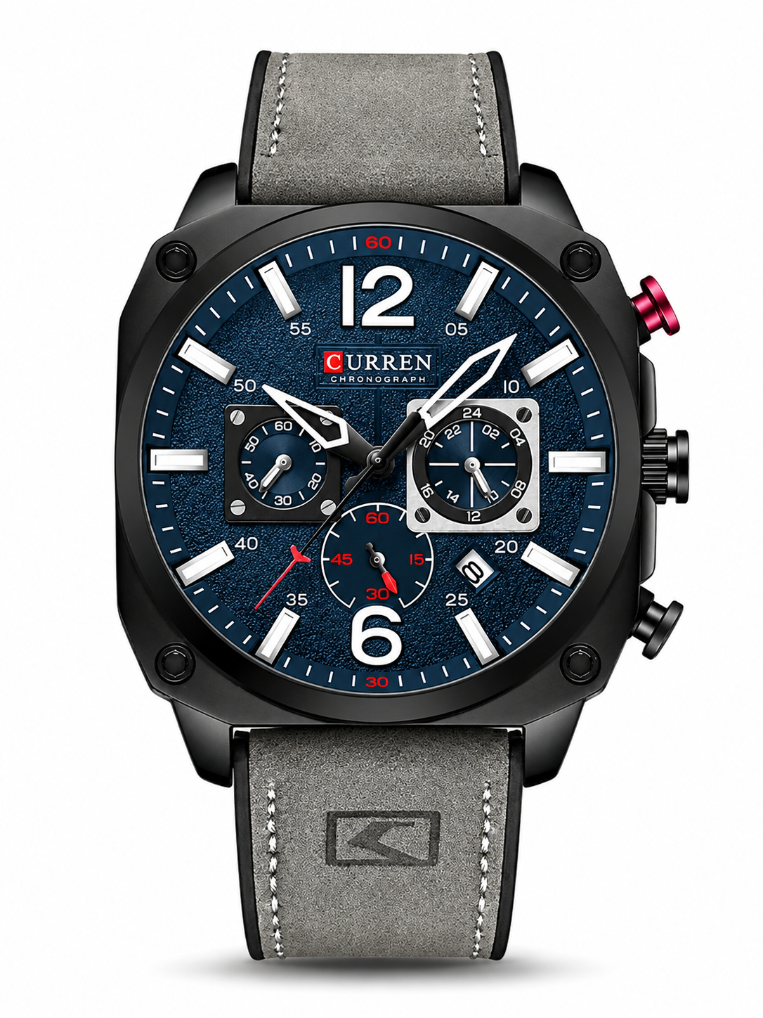 Curren 8398 Cronógrafo Negro Correa Cuero | Reloj Deportivo Elegante para Hombre