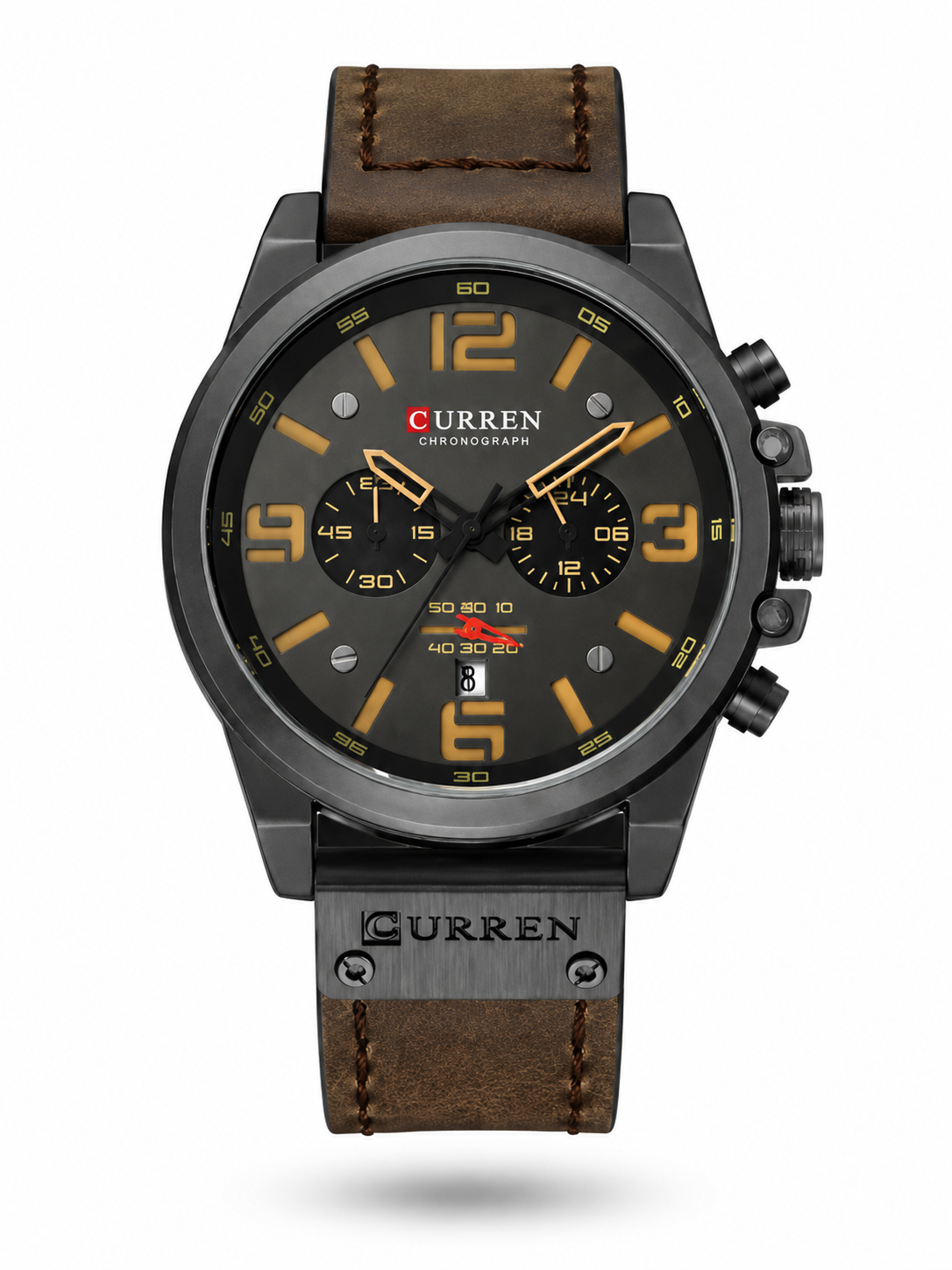 Curren 8314 Cronógrafo Hombre | Reloj Militar Elegante con Correa de Cuero