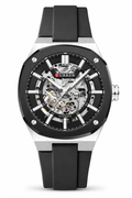 Curren 8485 Automático Skeleton para Hombre | Reloj Mecánico Premium con Correa de Silicona Negra