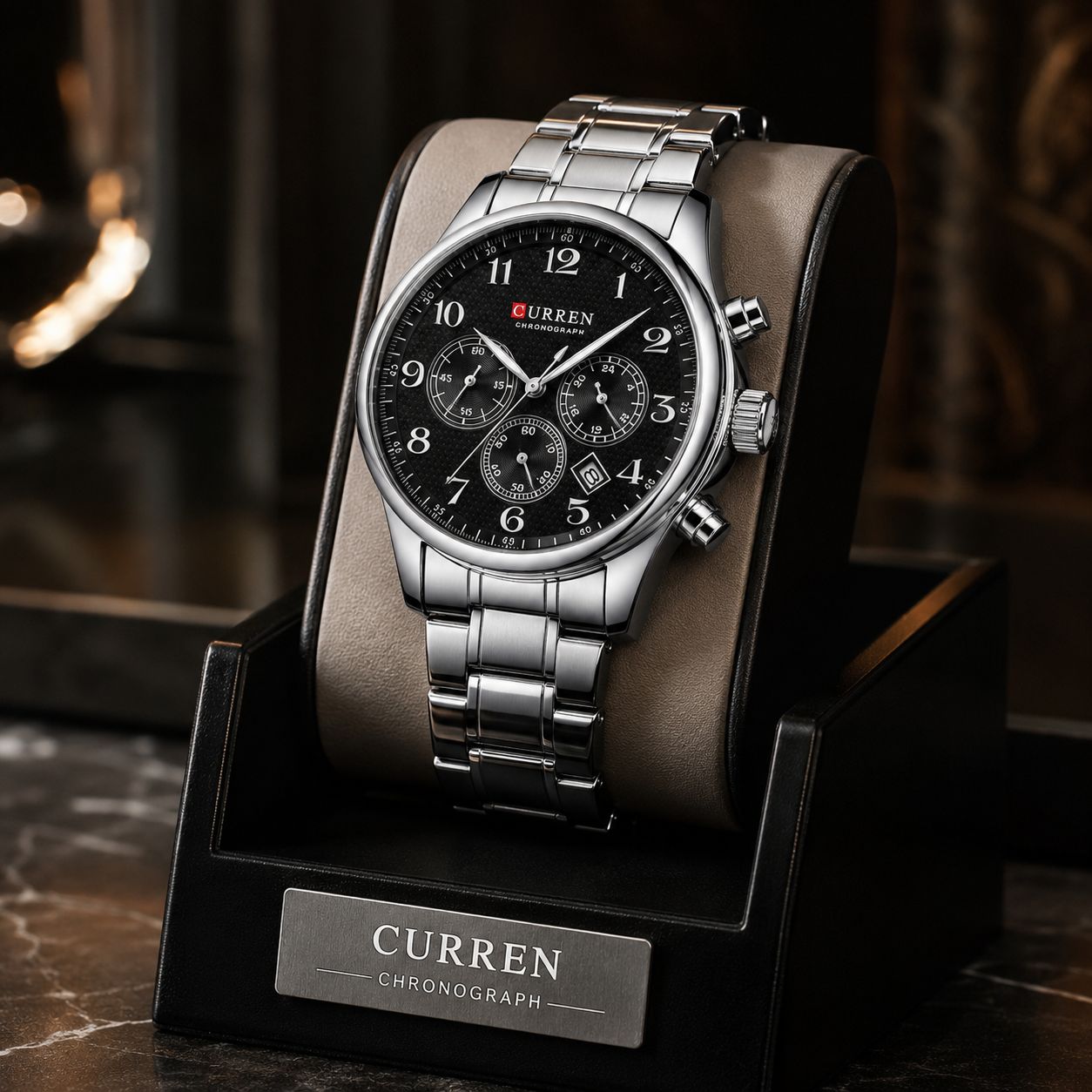 Curren 8466 Cronógrafo Hombre Acero Inoxidable Bicolor | Reloj Elegante con Calendario