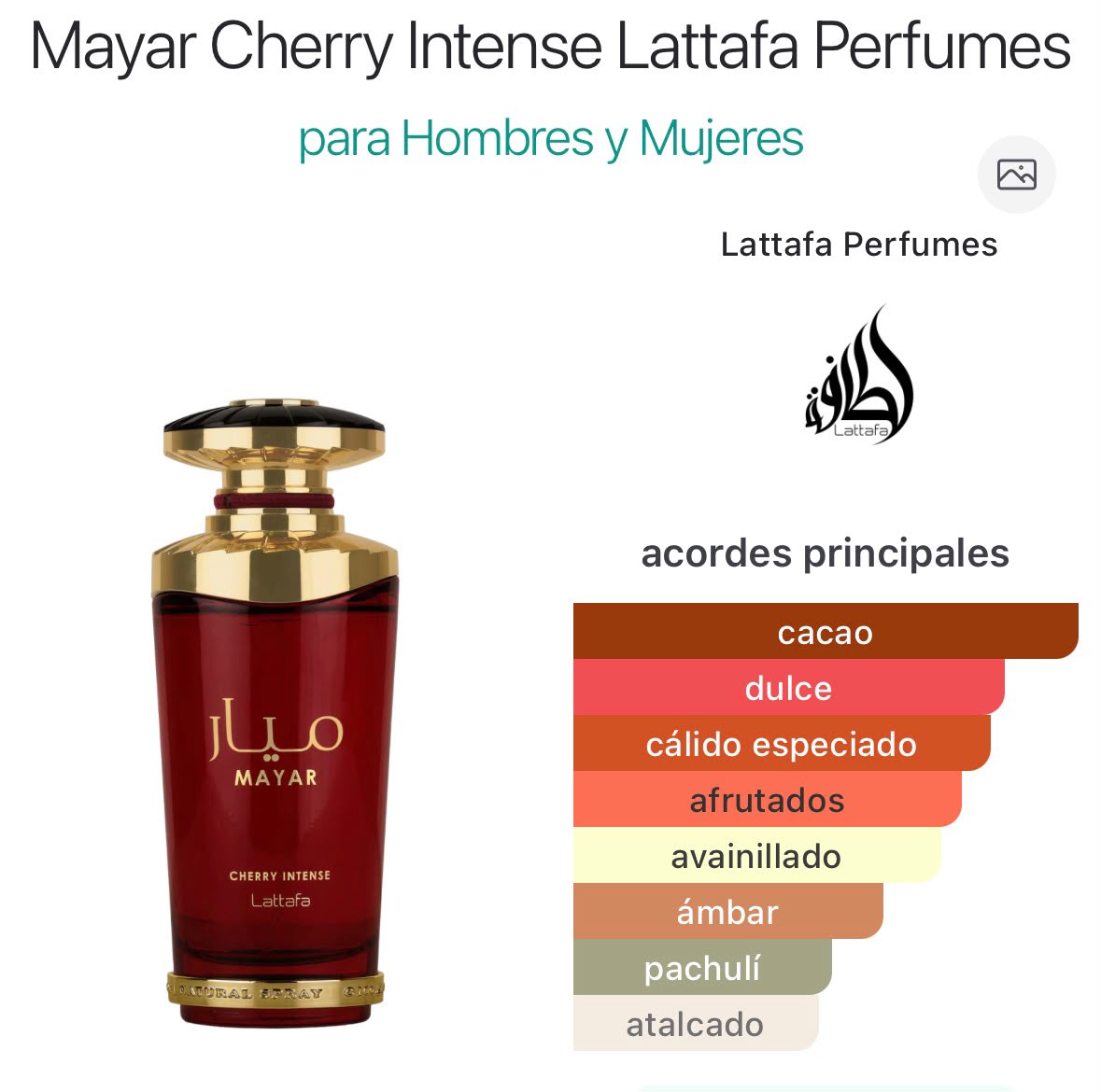Mayar Cherry Intense Lattafa – Perfume Árabe para Hombre y Mujer