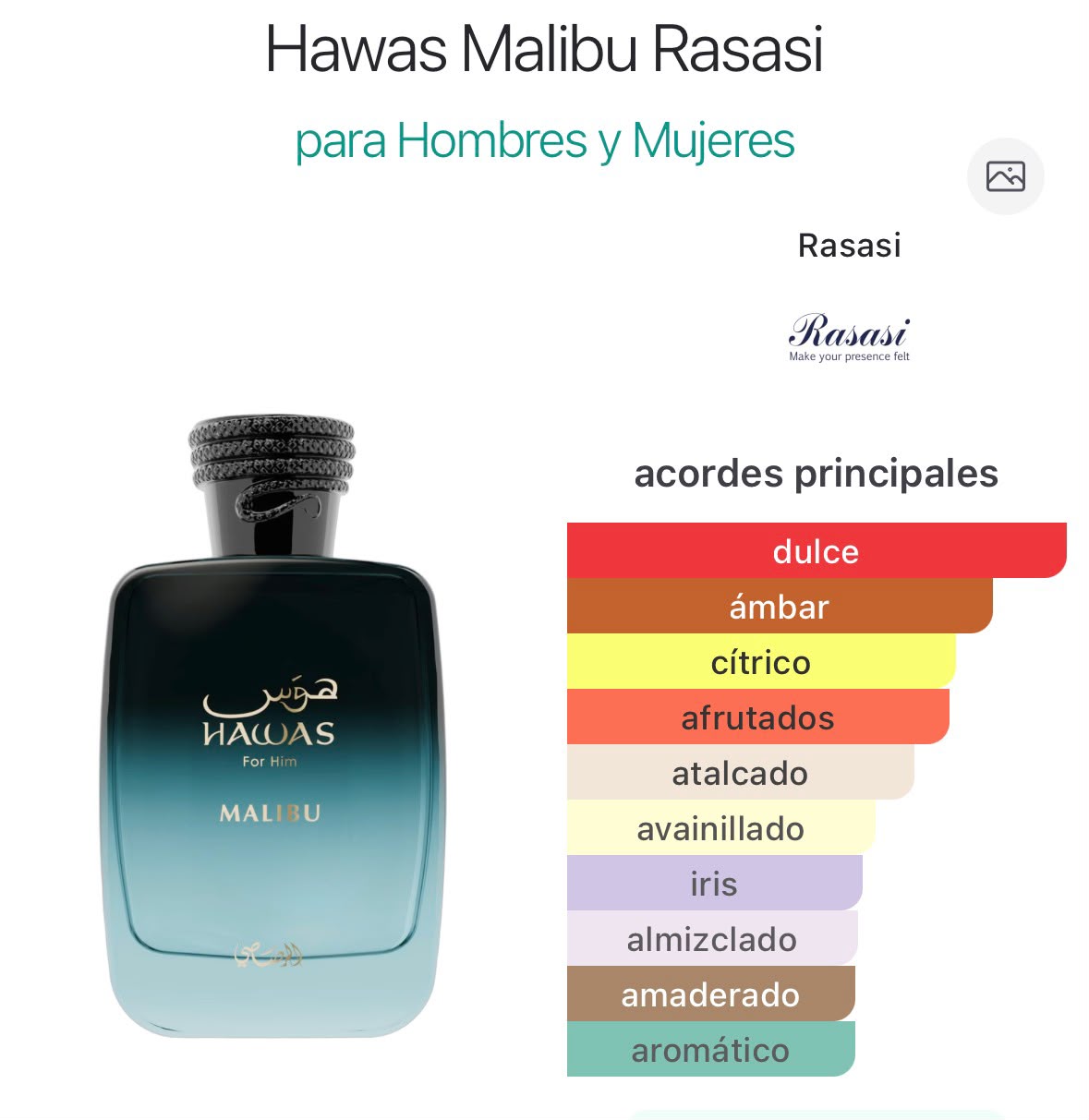 🌴 Hawas Malibu Rasasi – Perfume Árabe para Hombre
