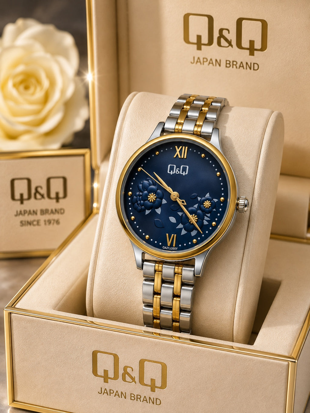 Reloj Q&Q para Mujer – Diseño Floral Elegante | Varios Colores