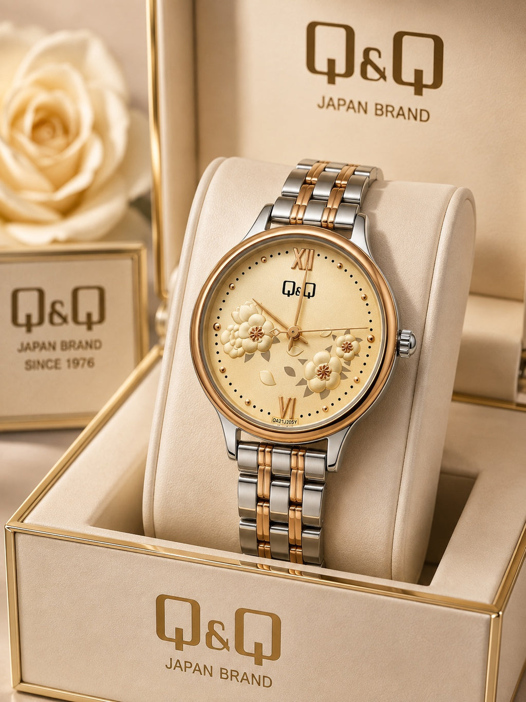 Reloj Q&Q para Mujer – Diseño Floral Elegante | Varios Colores