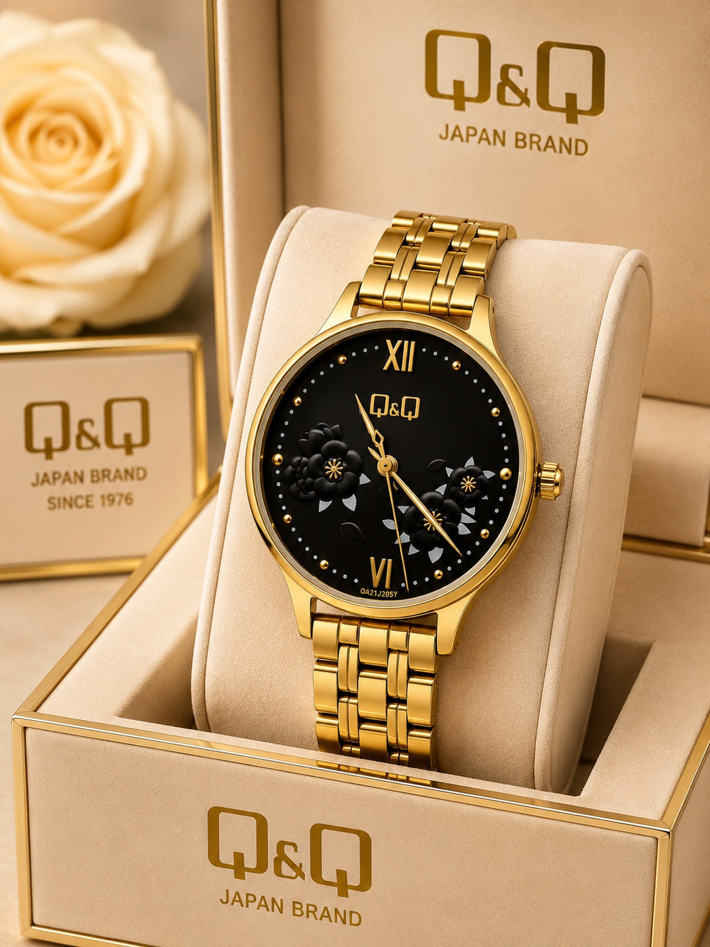 Reloj Q&Q para Mujer – Diseño Floral Elegante | Varios Colores