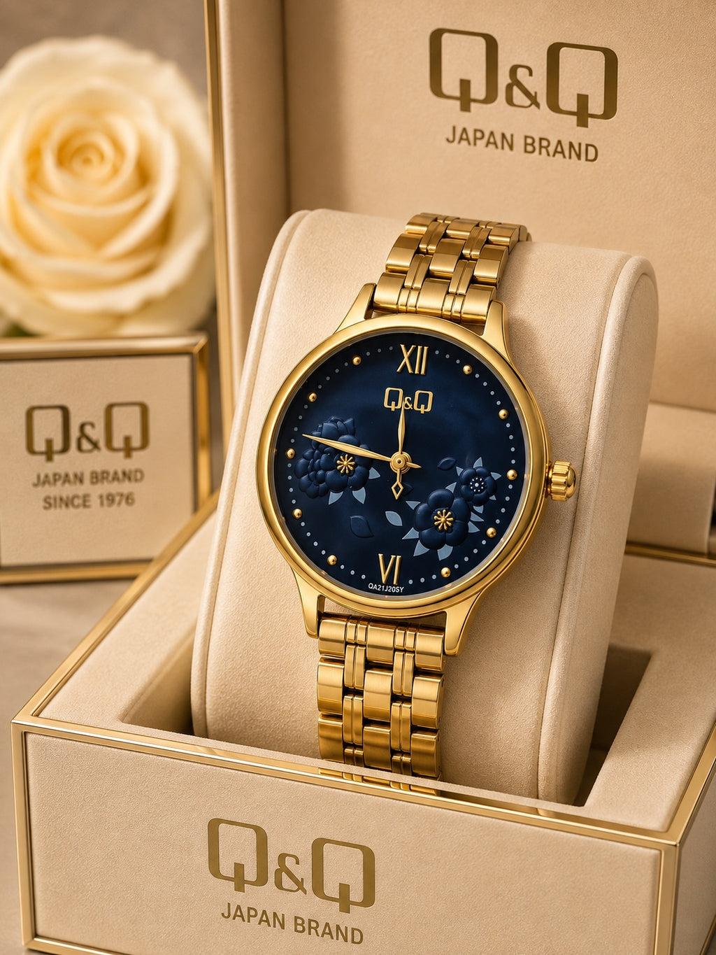 Reloj Q&Q para Mujer – Diseño Floral Elegante | Varios Colores