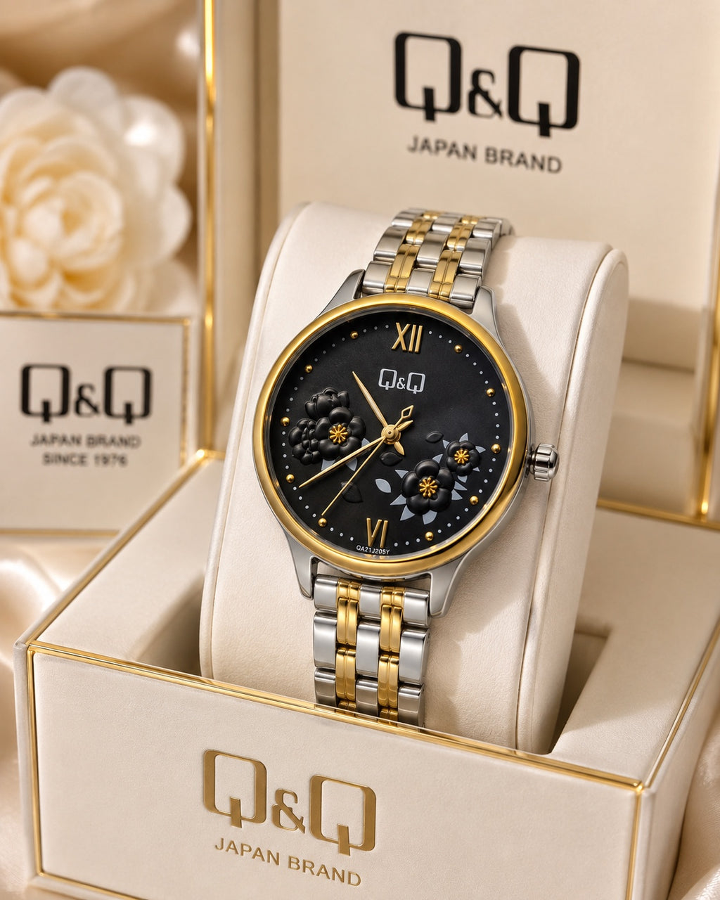 Reloj Q&Q para Mujer – Diseño Floral Elegante | Varios Colores