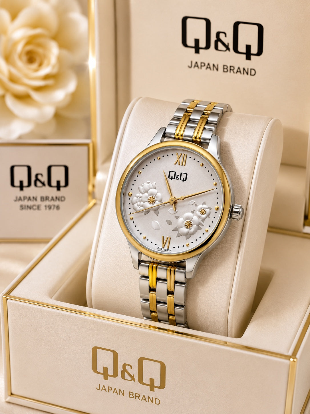 Reloj Q&Q para Mujer – Diseño Floral Elegante | Varios Colores