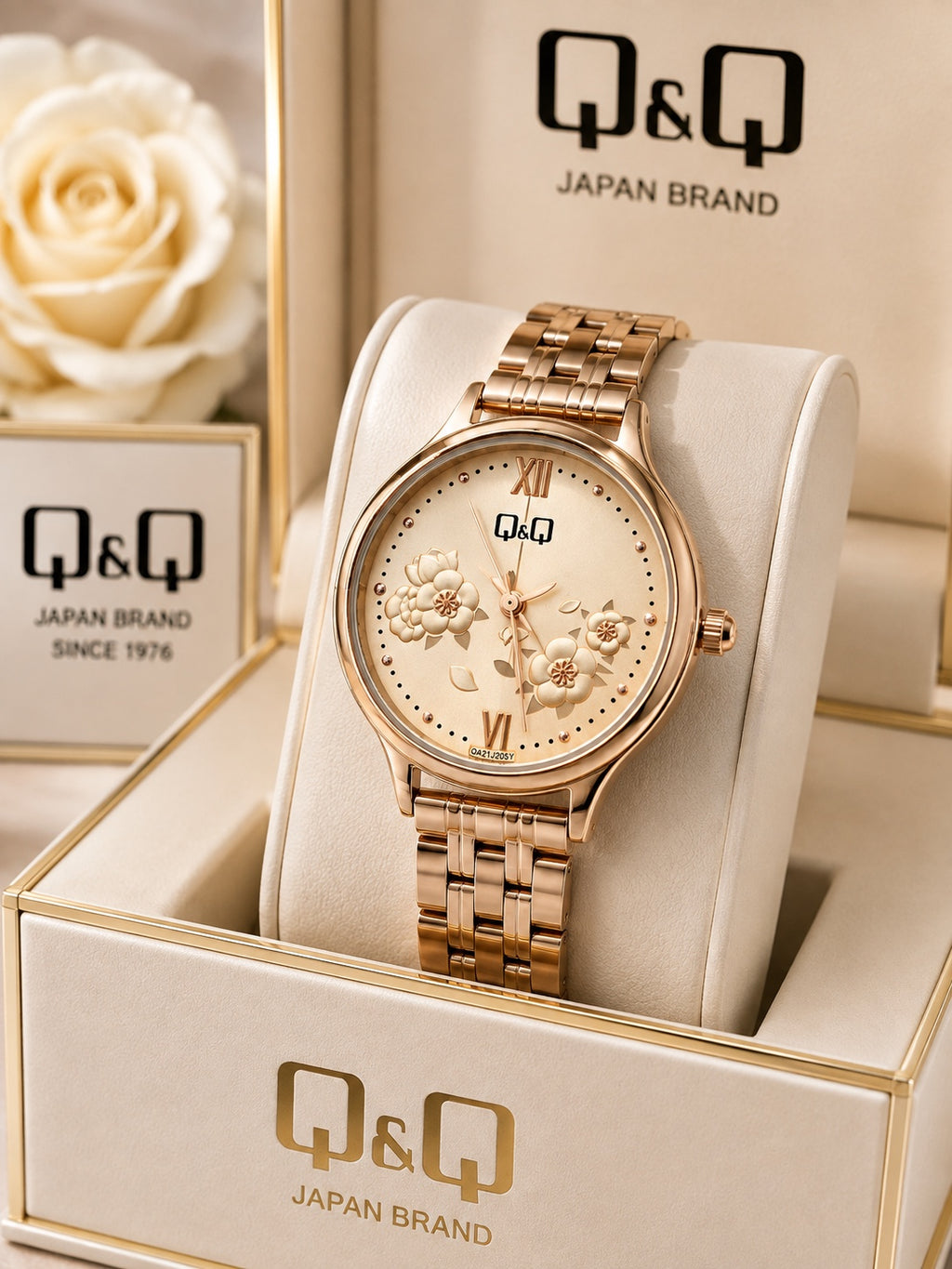 Reloj Q&Q para Mujer – Diseño Floral Elegante | Varios Colores