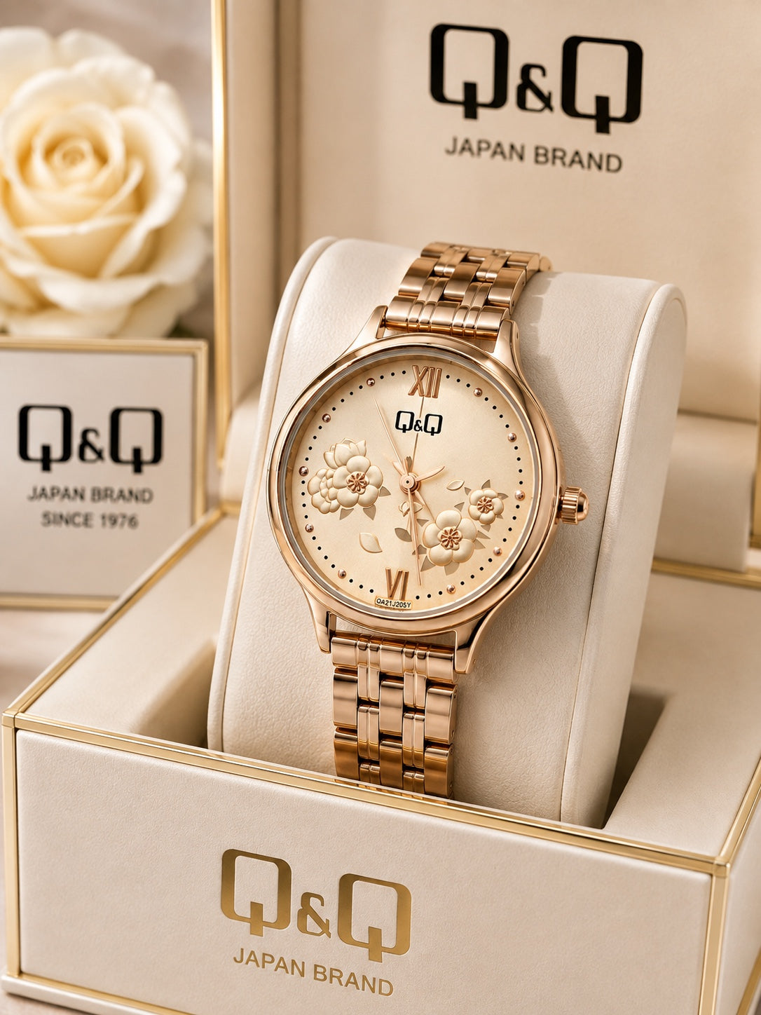 Reloj Q&Q para Mujer – Diseño Floral Elegante | Varios Colores