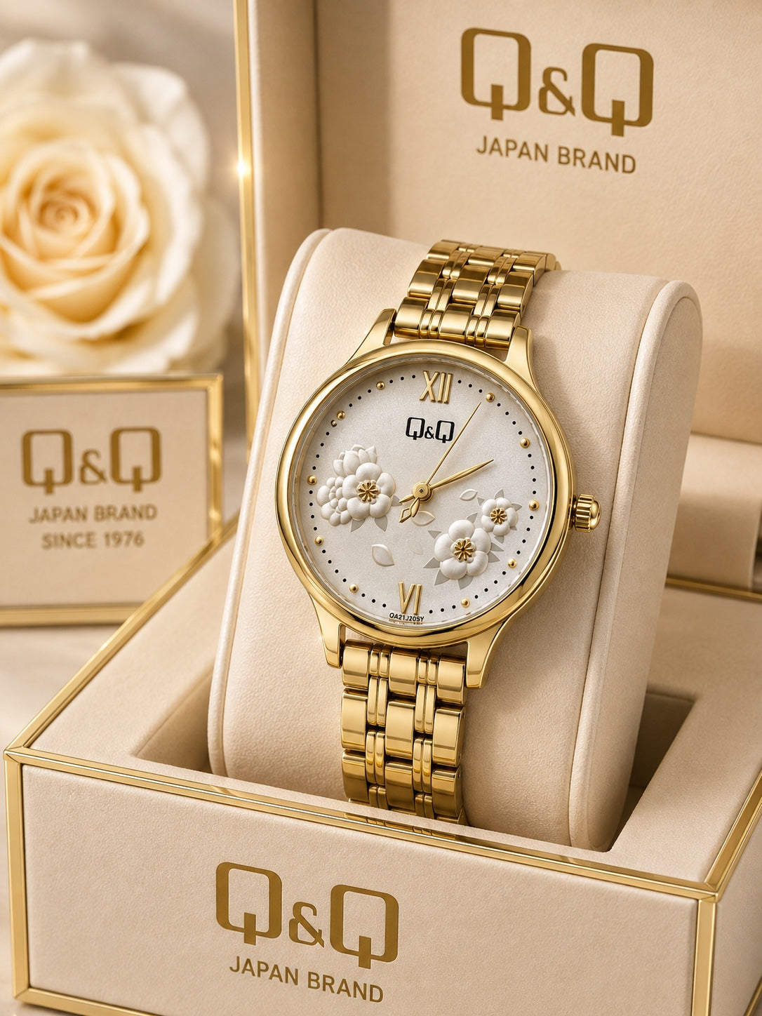 Reloj Q&Q para Mujer – Diseño Floral Elegante | Varios Colores