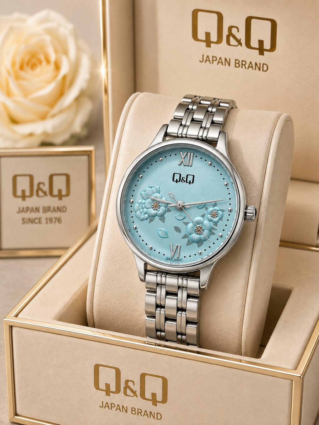 Reloj Q&Q para Mujer – Diseño Floral Elegante | Varios Colores