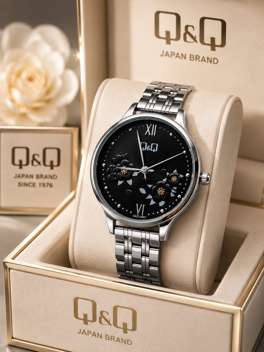 Reloj Q&Q para Mujer – Diseño Floral Elegante | Varios Colores