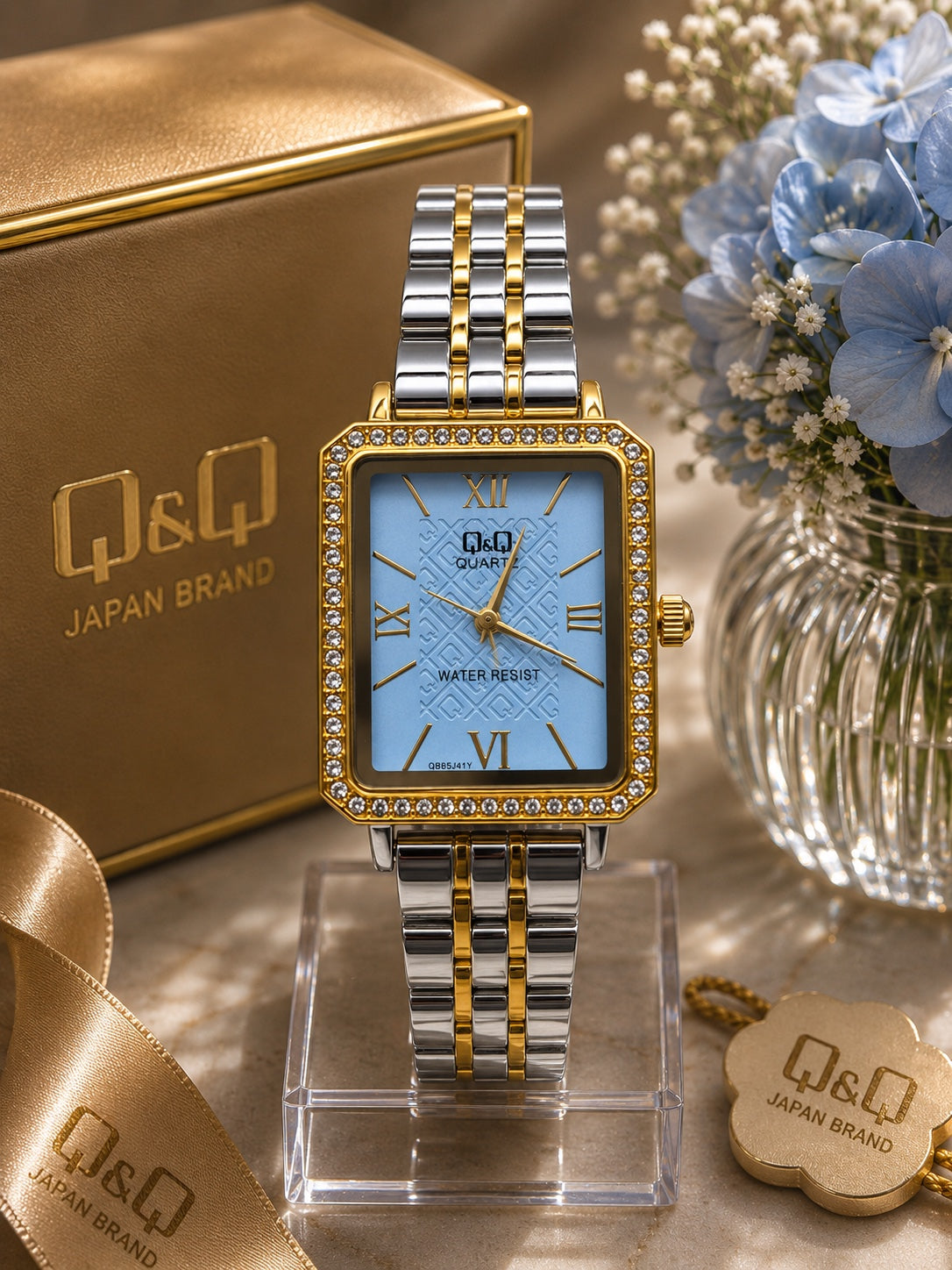 Reloj Q&Q para Mujer – Diseño Elegante con Cristales y Variedad de Colores