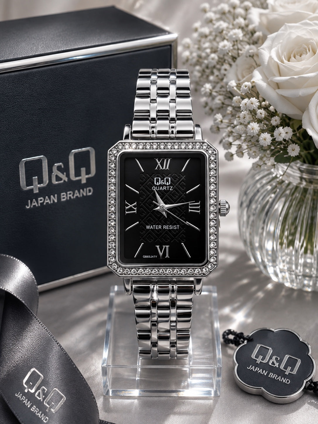 Reloj Q&Q para Mujer – Diseño Elegante con Cristales y Variedad de Colores