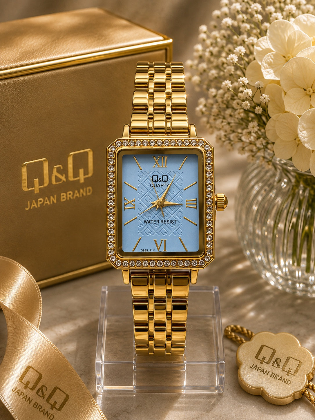 Reloj Q&Q para Mujer – Diseño Elegante con Cristales y Variedad de Colores