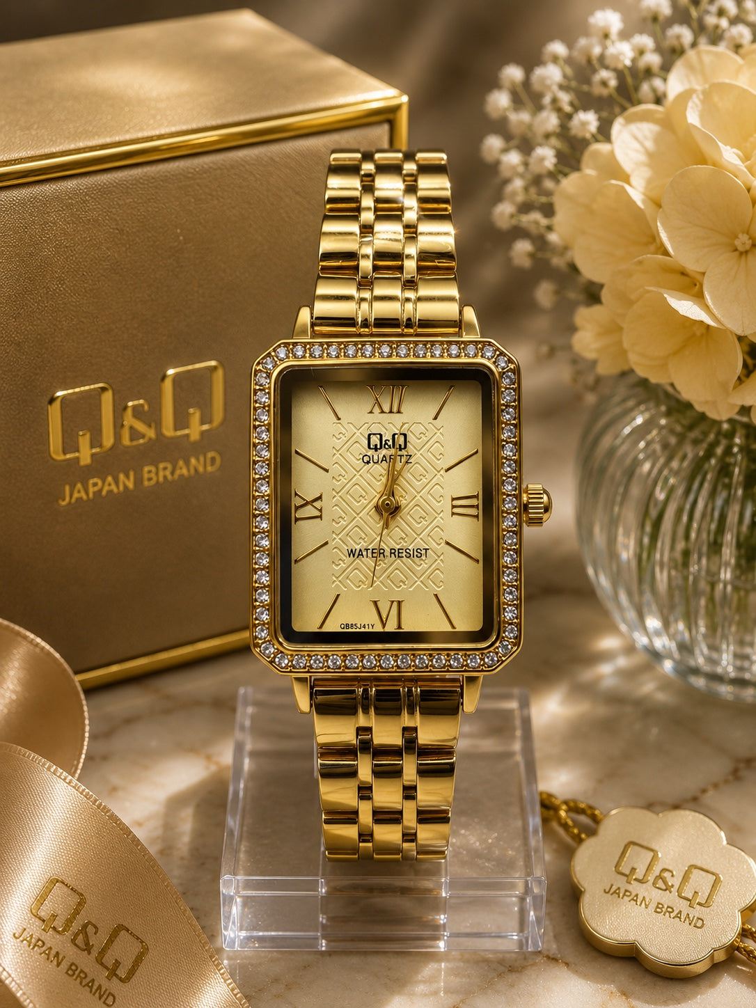 Reloj Q&Q para Mujer – Diseño Elegante con Cristales y Variedad de Colores