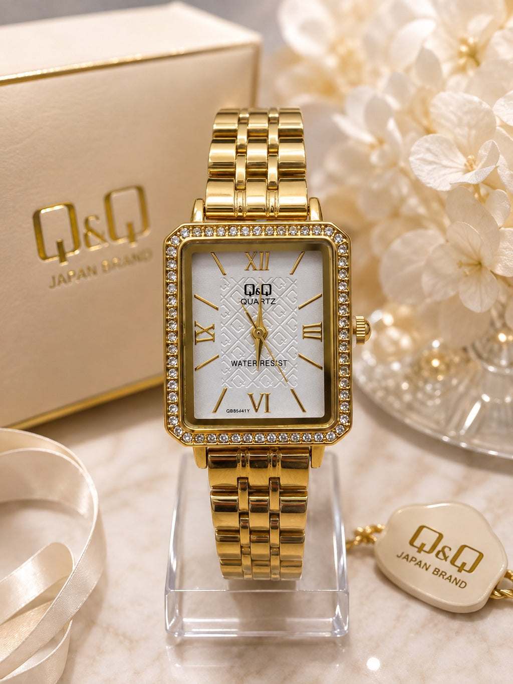 Reloj Q&Q para Mujer – Diseño Elegante con Cristales y Variedad de Colores