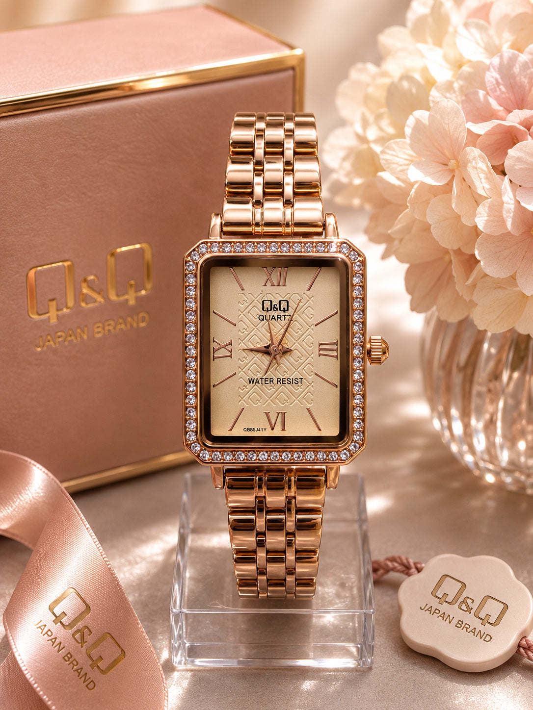 Reloj Q&Q para Mujer – Diseño Elegante con Cristales y Variedad de Colores