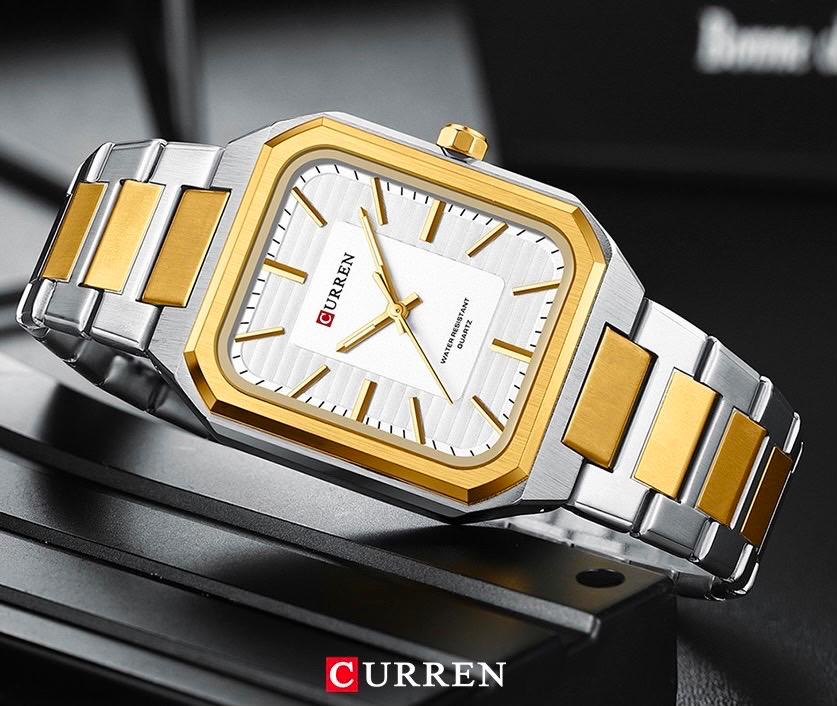 Reloj Curren Hombre Rectangular – Diseño Elegante Bicolor