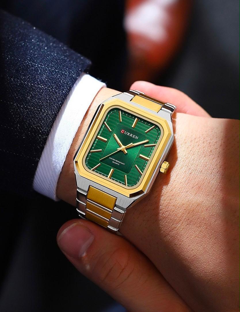 Reloj Curren Hombre Rectangular – Diseño Elegante Bicolor