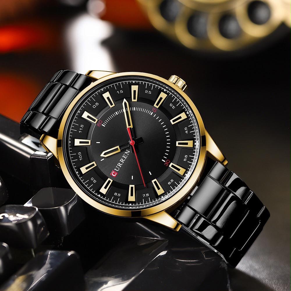 Reloj Curren Hombre – Diseño Elegante en Negro y Dorado