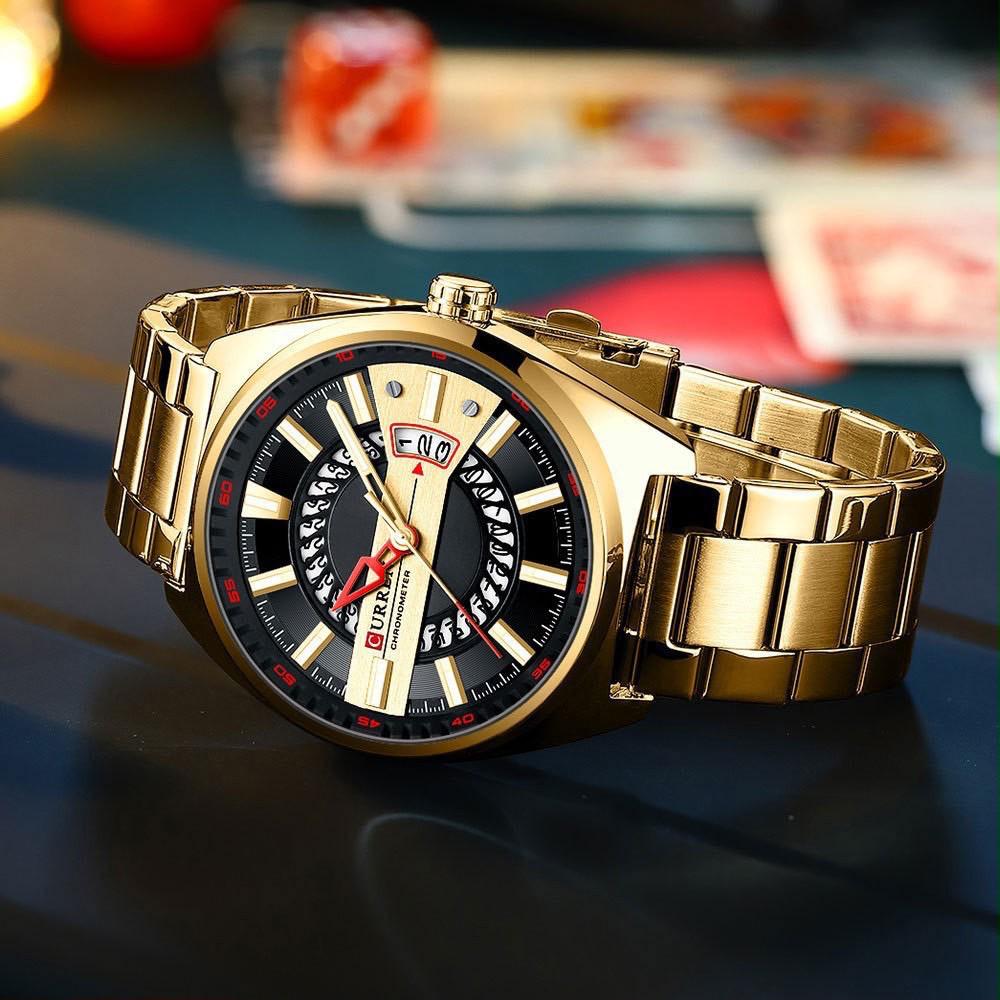 Reloj Curren Hombre Cronógrafo – Acero Inoxidable Rojo y Negro