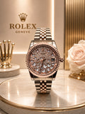 Reloj Estilo Rolex Datejust para Dama – Esfera Decorativa Bicolor
