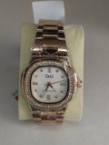 Reloj Q&Q para Dama Elegante Oro Rosa con Cristales – Acero Inoxidable y Resistencia al Agua