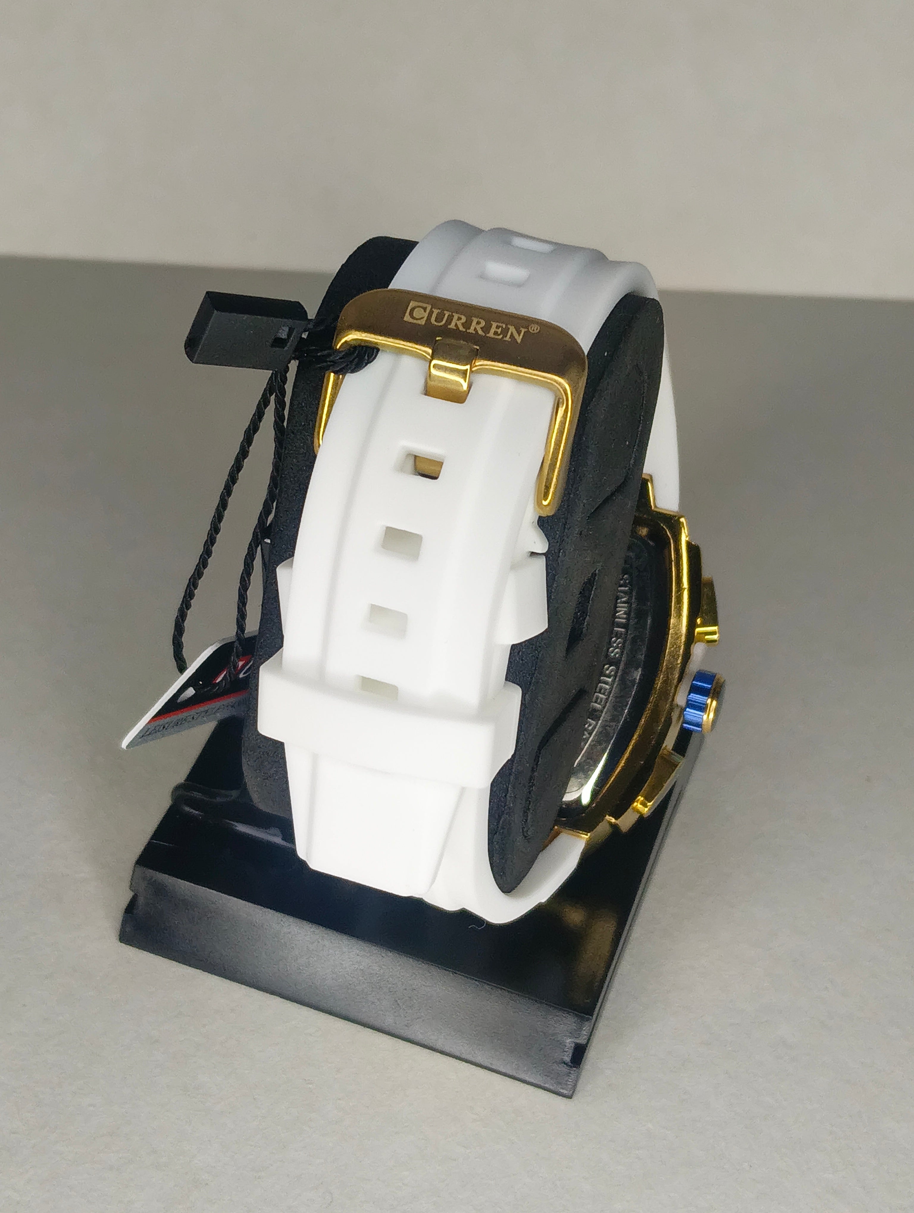 Reloj Curren Cronógrafo para Hombre | Caja Dorada | Pulso de Silicona | Quartz