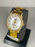 Reloj Q&Q Dorado para Dama con Bisel de Cristales