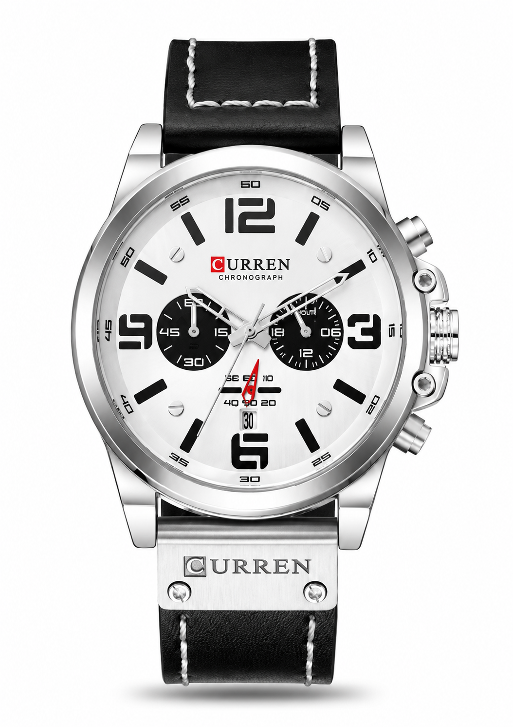 Curren 8314 Cronógrafo Hombre | Reloj Militar Elegante con Correa de Cuero